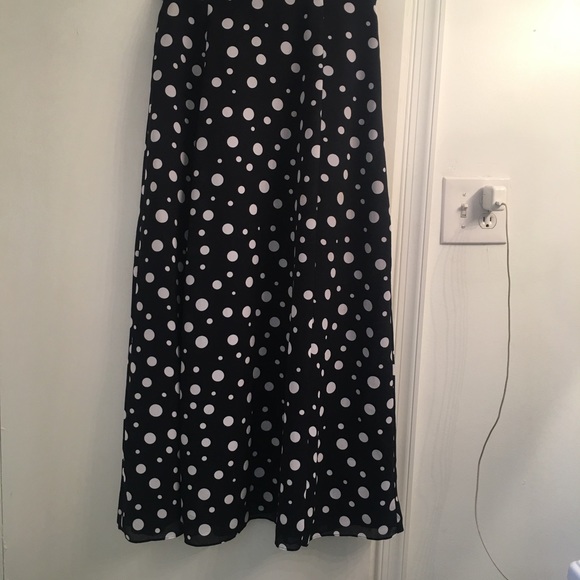 Navy blue and white polka dot 2 piece dress set - Picture 7 of 8